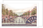 Canal through Amsterdam city by Assaf Frank
